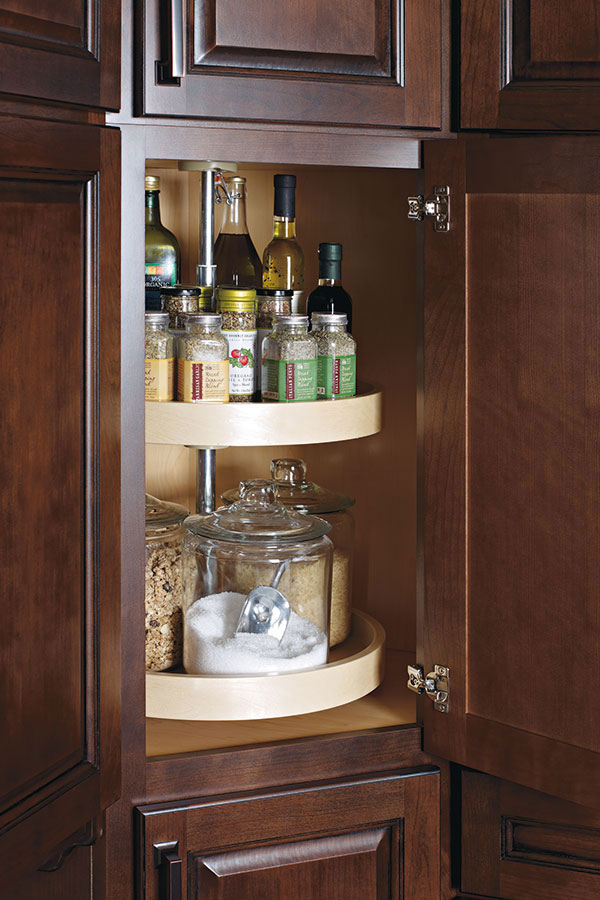Diagonal Wall Cabinet with Lazy Susan
