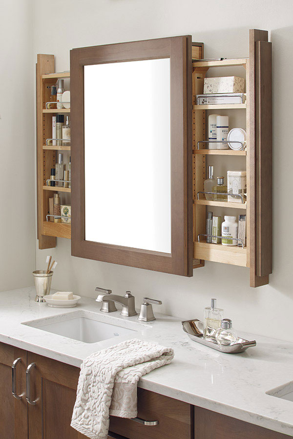 Vanity Mirror With Side Pullouts, In Wall Vanity Mirror Cabinet