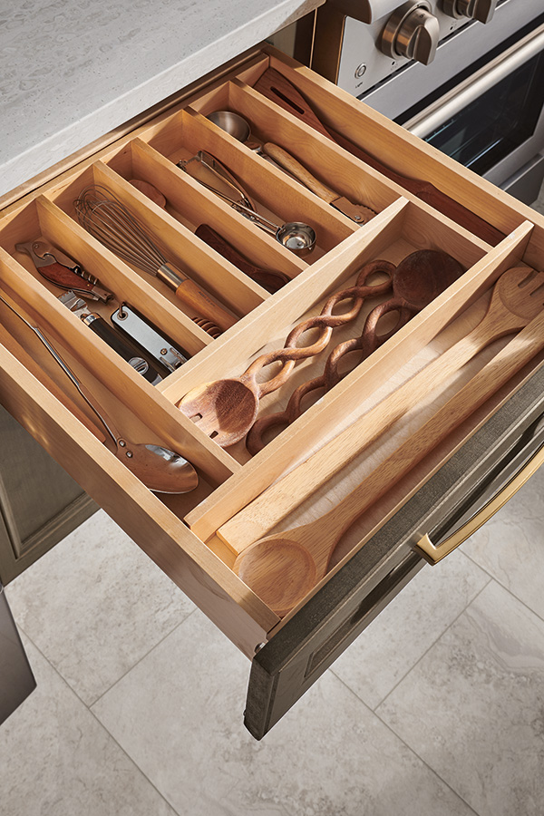 Diamond at Lowes - Organization - Solid Wood Tiered Cutlery Divider