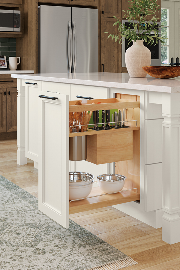 Utensil Pantry Pull Out Cabinet with Knife Block - Decora