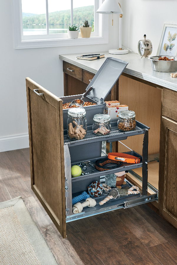 Diamond at Lowes - Base Bin Tray Pull Out with Pet Feeding Drawer