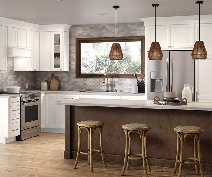 Ashland Painted White and Stained Thatch Kitchen