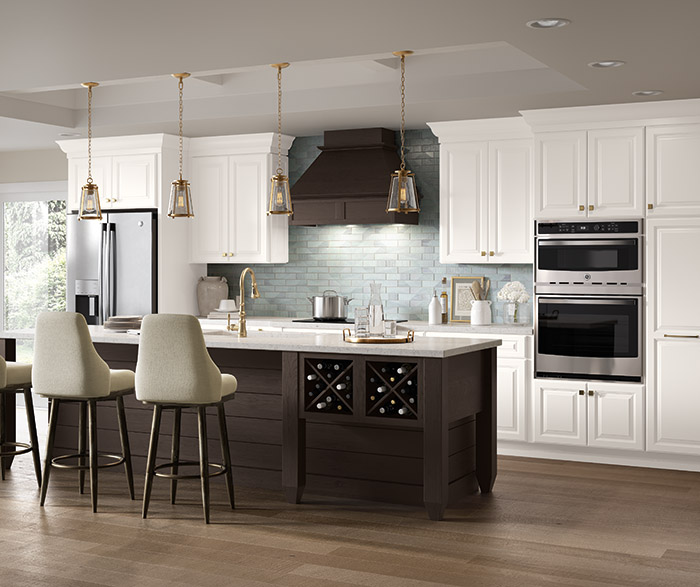 Beckett Painted Brightest White and Cherry Storm Kitchen