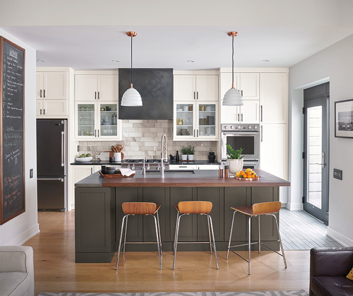 Casual Kitchen Painted White and Forest Floor