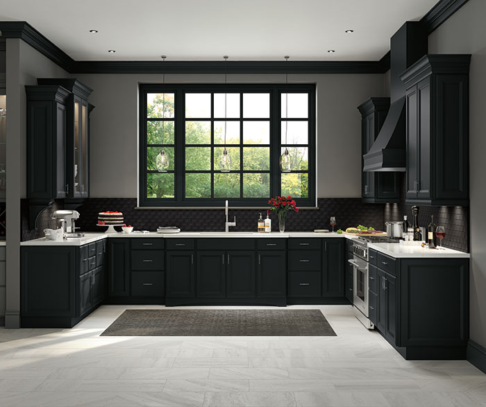 Contemporary Kitchen Painted Black