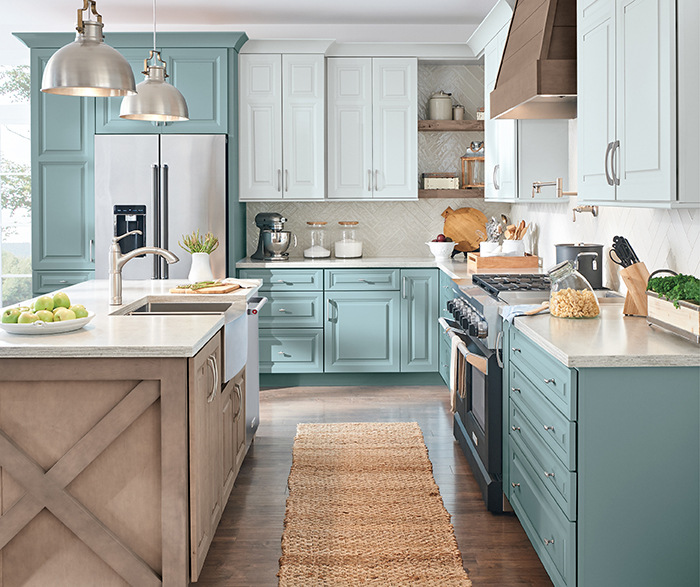 Aqua Blue Kitchen Cabinets Design Ideas