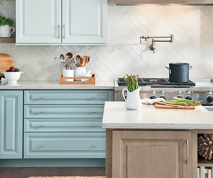 Rustic Kitchen Painted Interesting Aqua K4