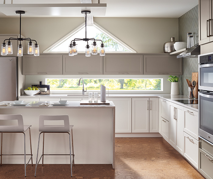 Transitional Kitchen Painted White and Cloud