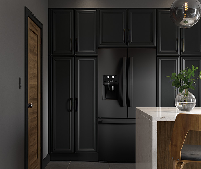 Modern Kitchen with Warm Brown and Black Cabinets