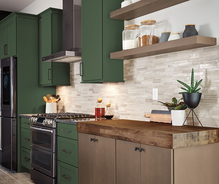 Contemporary Kitchen Painted FoxHall Green and Cherry Seal 5