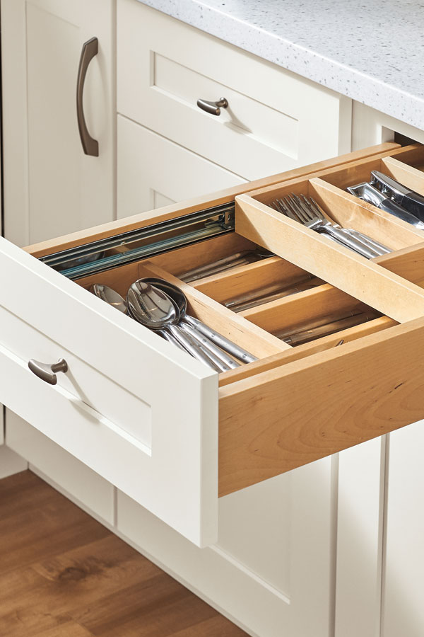 Pull Out Tray Divider - Omega Cabinetry Specialty Cabinets