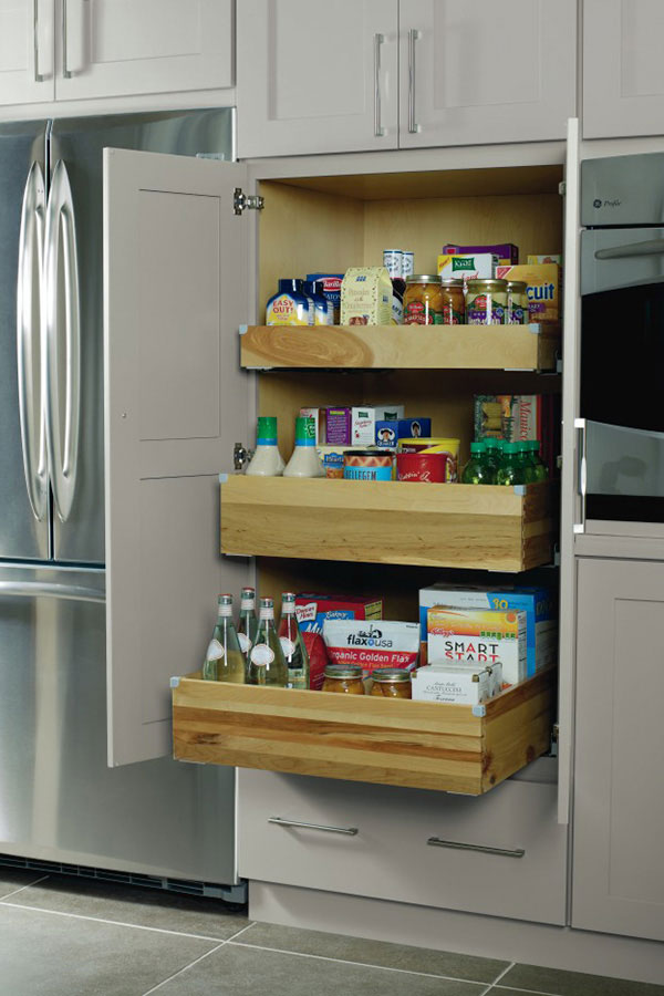 Deep Roll Trays in Pantry Top Unit